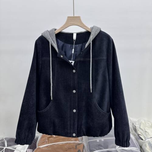 88C01专柜正品新款秋季女装时尚连帽宽松休闲遮肚牛仔棉短外套01