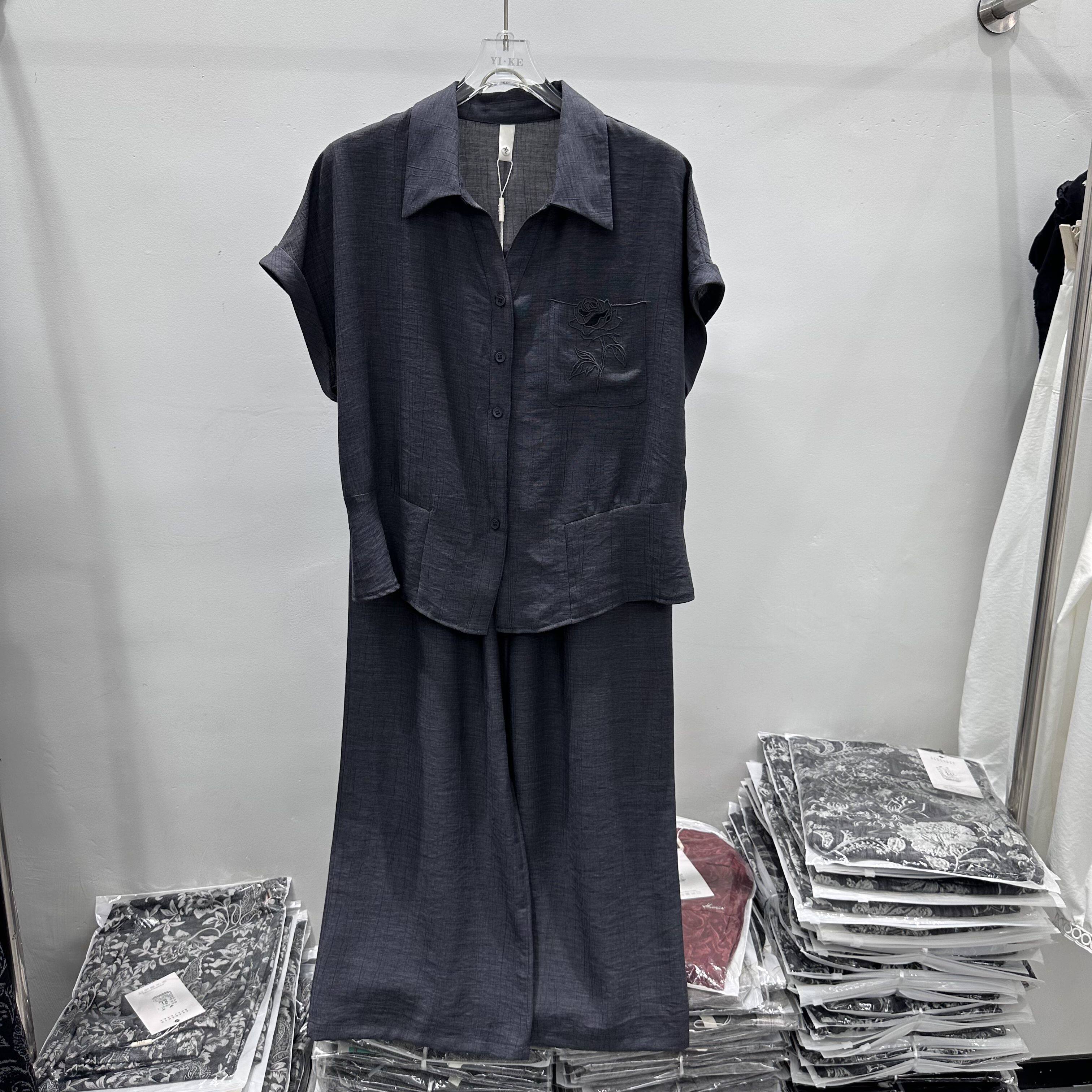 26A908专柜正品新款夏季女装时尚短袖上衣+裤子两件套妈妈装女08 - 实物图