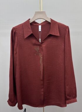 欣雅茜25-810专柜正品新款秋季女装时尚翻领套头大码长袖妈妈上衣
