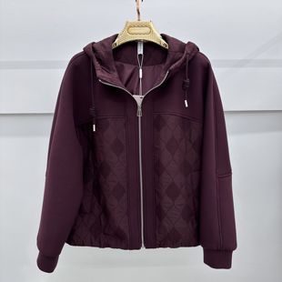 女装 时尚 连帽大码 5805A专柜正品 夹克衫 秋冬季 妈妈装 短外套女 新款