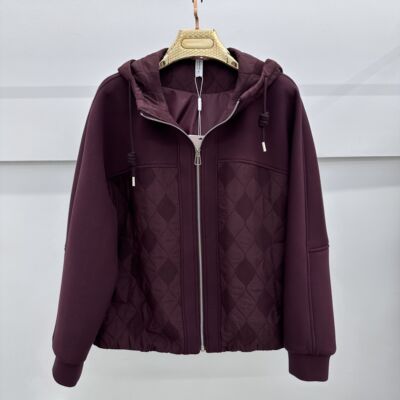 5805A专柜正品新款秋冬季女装时尚连帽大码妈妈装夹克衫短外套女