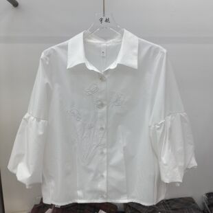 春季 女装 打底衬衫 15专柜正品 妈妈装 新款 宽松休闲纯色短款 26A 时尚