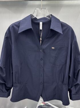 鑫远傲88B-22专柜正品新款秋季女装时尚翻领宽松休闲遮肚衬衫上衣