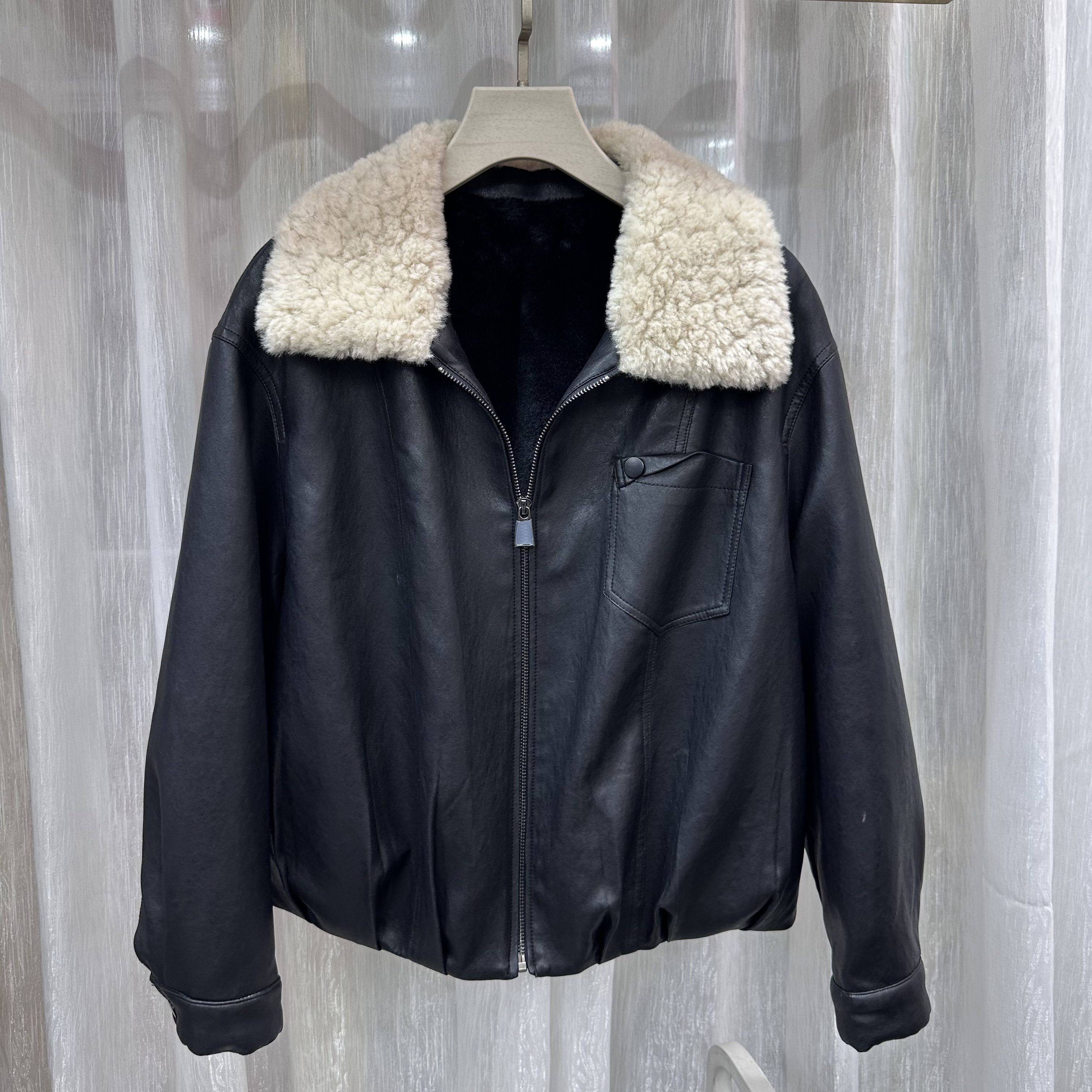 F26专柜正品2025新款冬季女装时尚大码短款保暖加绒皮短外套女AA