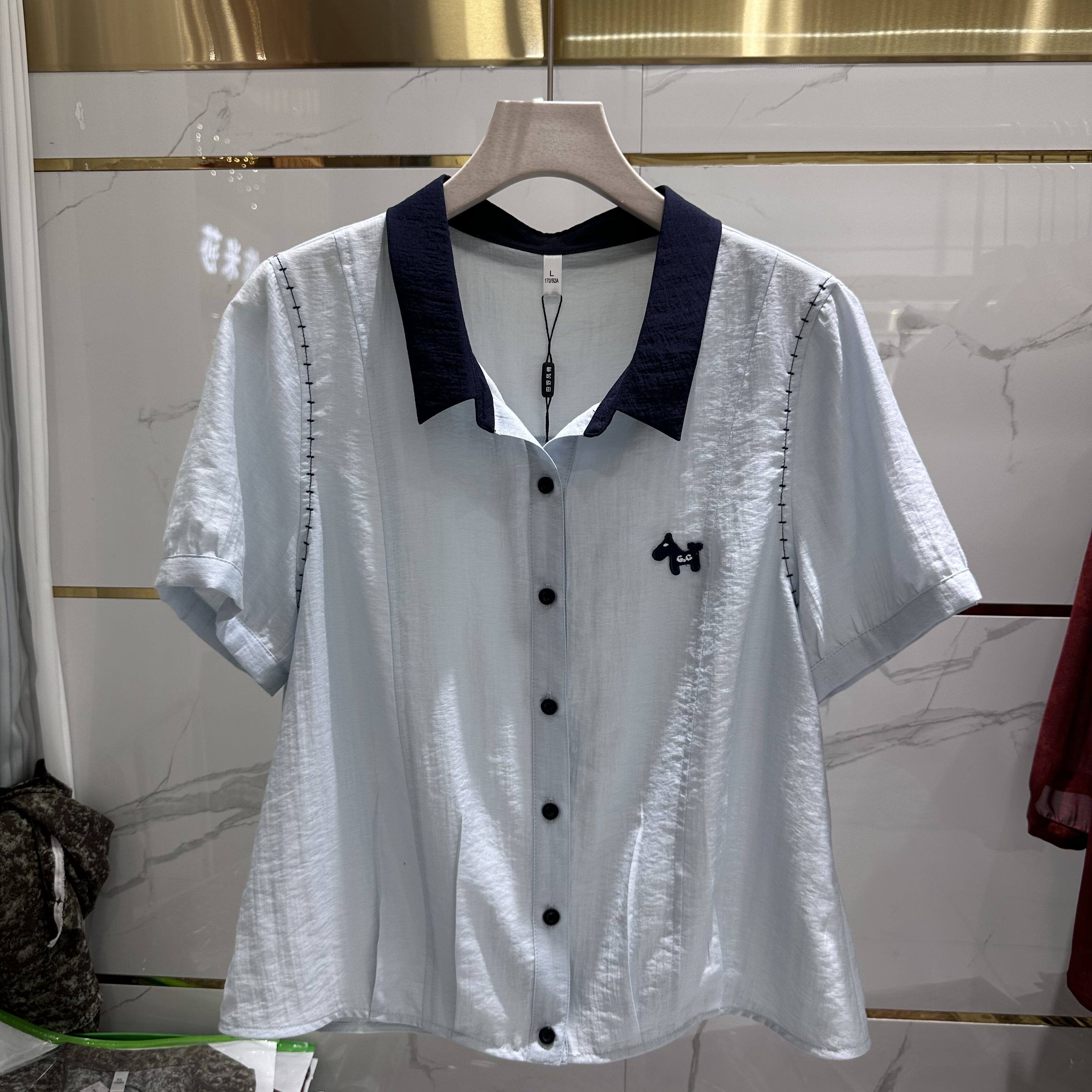 26-59专柜正品新款夏季女装时尚短袖大码妈妈装打底衬衫上衣