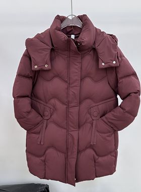 2025M-05专柜正品新款冬季女装时尚连帽大码妈妈装保暖棉衣棉袄05