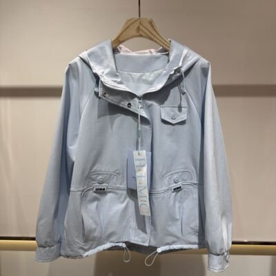 华泰美晨9903连帽长袖夹克外套女春季新款袋设计感潮搭上衣AA