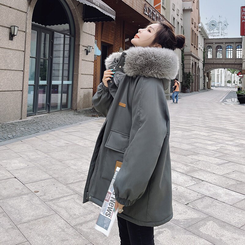 档口现货超高性价比贴标派克服仿兔毛内里266-6817,女装派克服,浙宝266