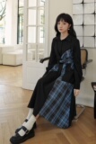 大货已出2024新款不规则格子撞色小心机连衣裙266-2262-P115K168，女装连衣裙，浙宝266
