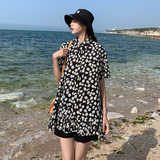 现货蹭热小雏菊碎花中长款百褶连衣裙带动销266-2088-P70控118，女装连衣裙，浙宝266