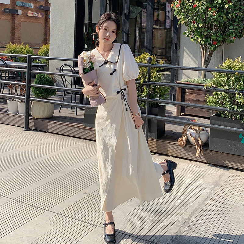 大货新款提花面料新中式盘扣连衣裙266-2416-P115K168,女装连衣裙,浙宝266