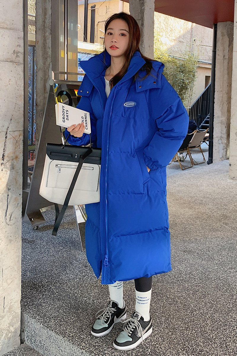 档口现货克莱因蓝两色贴标长款连帽棉衣266-6823-P185K268,女装棉衣/棉服,浙宝266