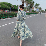 大货出2021网红定制晕染面料收腰连衣裙266-6657-P105K158，女装连衣裙，浙宝266