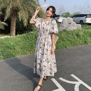 已出货 新款 泡泡袖碎花连衣裙266-3317-P115K168图片
