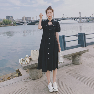 档口现货2021新款设计感镂空小心机泡泡袖连衣裙266-6632-P95K148,女装连衣裙,浙宝266