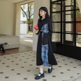 大货已出2024新款不规则格子撞色小心机连衣裙266-2262-P115K168，女装连衣裙，浙宝266