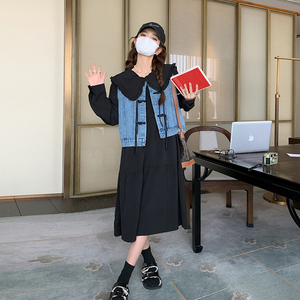 大货已出 新款娃娃领连衣裙牛仔马甲两件套266-2311-P135K188,女装连衣裙,浙宝266