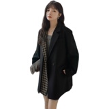 档口现货数据好经典格纹拼接假两件西装266-2212，女装西装，浙宝266