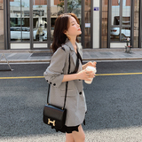 档口现货撞色飘带设计感千鸟格西装266-2271，女装西装，浙宝266