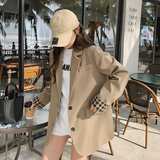 档口现货数据好袖口格子撞色后背订派西装266-2217-P115K168，女装西装，浙宝266