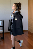 黑色假两件连帽西装外套女2025春秋季新款学院风时尚拼接休闲西服，女装西装，浙宝266