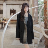 档口现货数据好经典格纹拼接假两件西装266-2212，女装西装，浙宝266