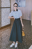 2021新款后背小心机条纹撞色假两件连衣裙266-6652-P100K158，女装连衣裙，浙宝266