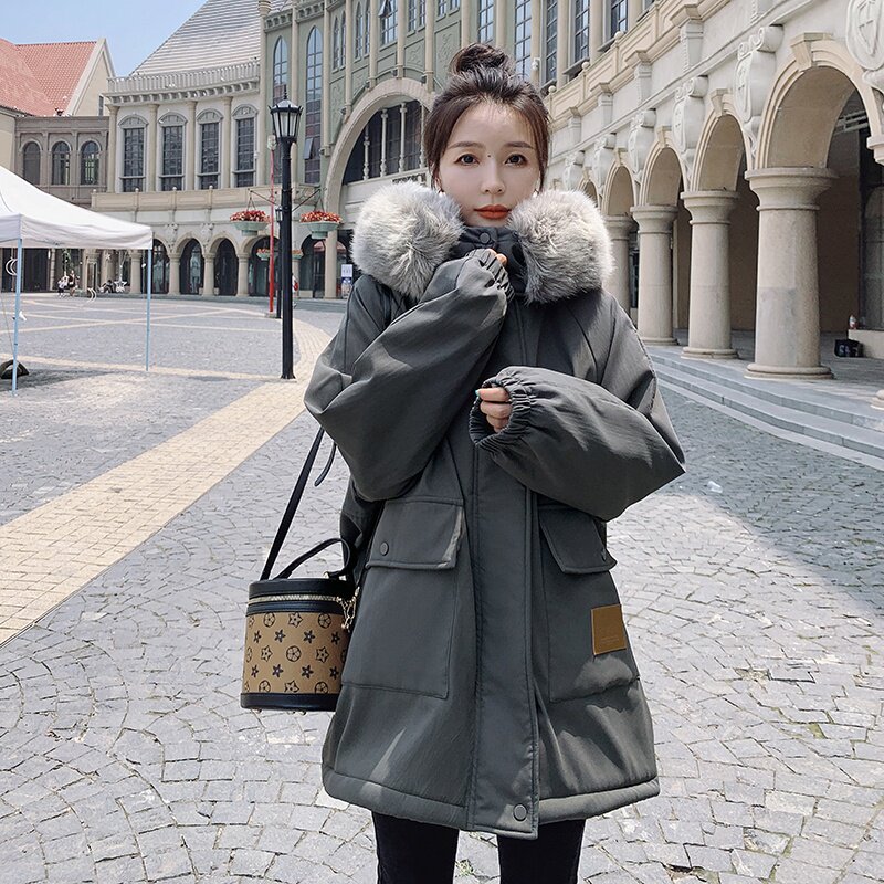 档口现货超高性价比贴标派克服仿兔毛内里266-6817，女装派克服，浙宝266