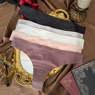 女 亲肤性感丁字瑜伽健身冰丝无痕透气丁字裤 欧美tback内裤 一片式