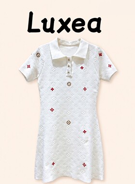 【现货】Luxea深圳南油欧货针织白色连衣裙polo裙针织连衣裙