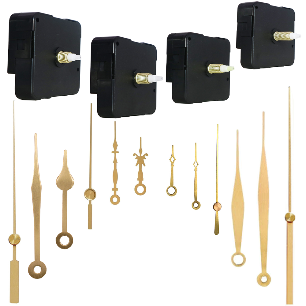 静音石英钟机芯DIY小红书同款胡桃木挂钟配件金色铝指针扫秒钟芯