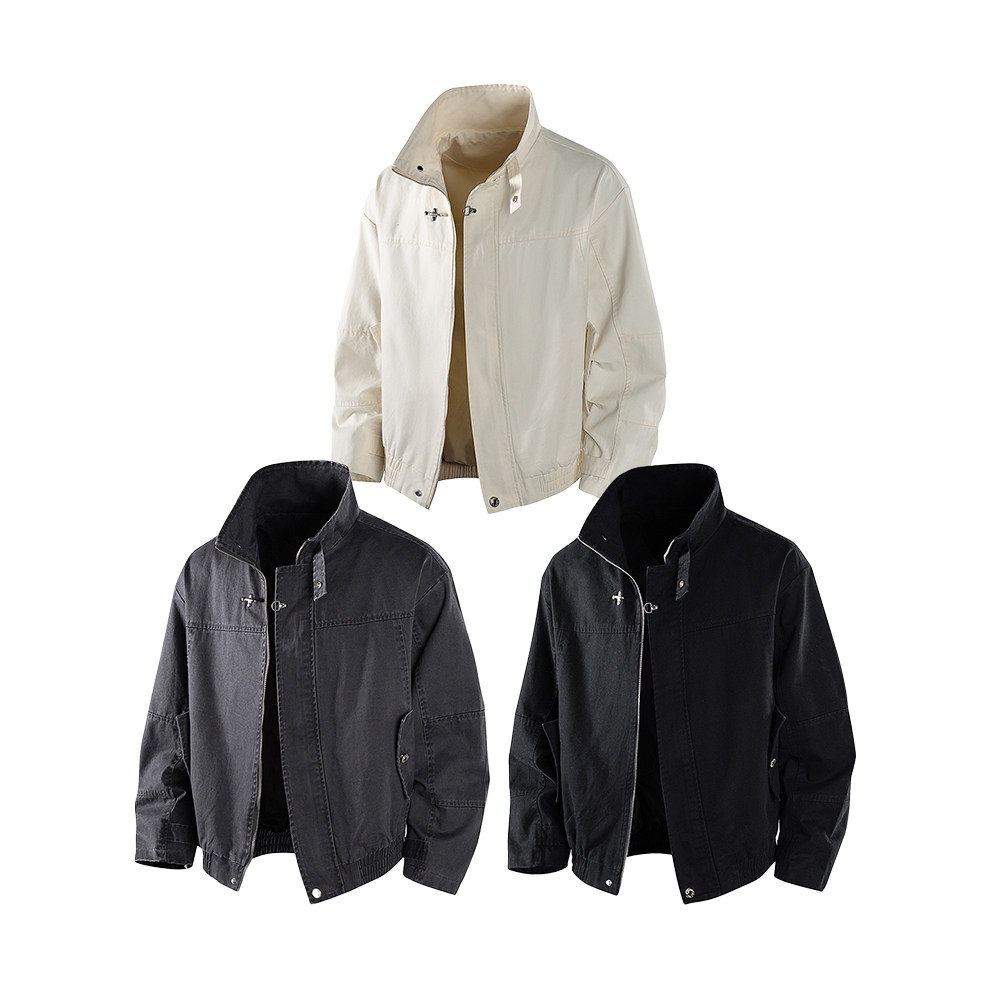 A440-JS0602-P90春季炒洗工艺立领牛仔夹克，男装夹克，电商A440