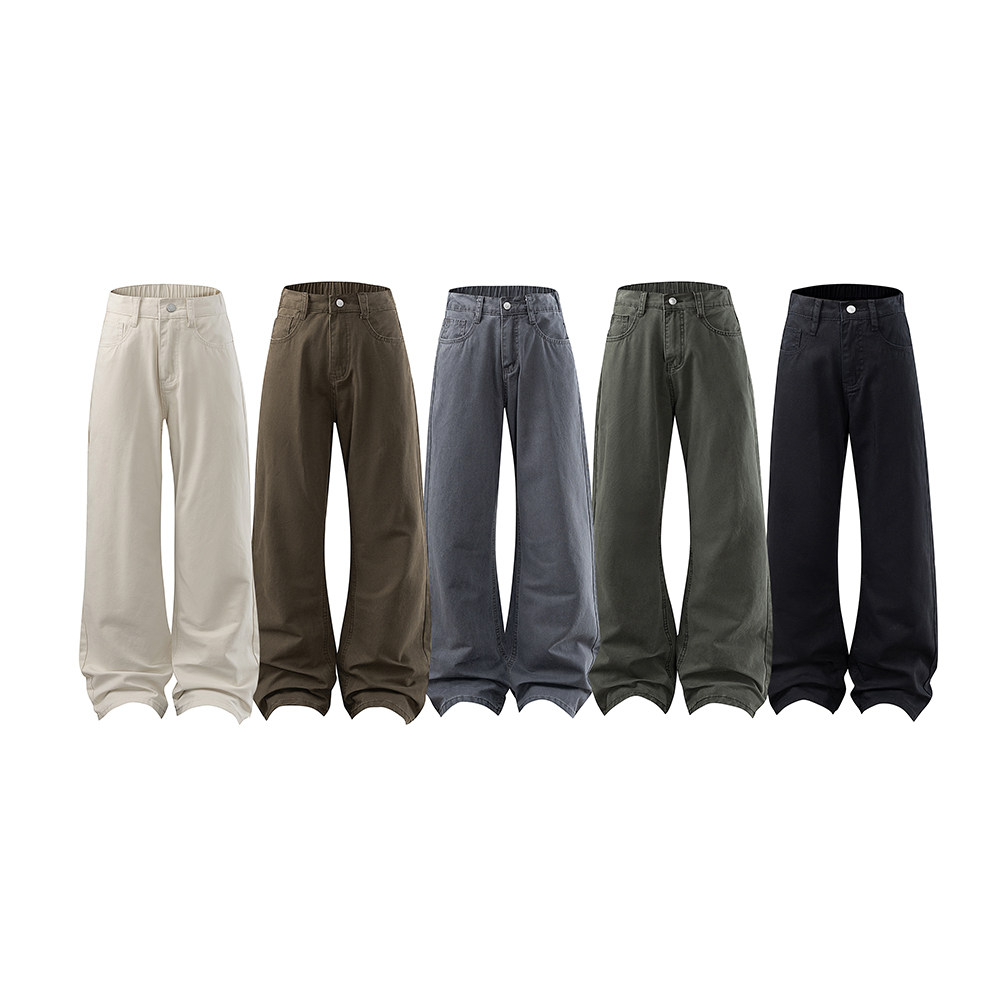 A440-K521-特P45春季重磅水洗棉微喇休闲裤，男装休闲裤，电商A440