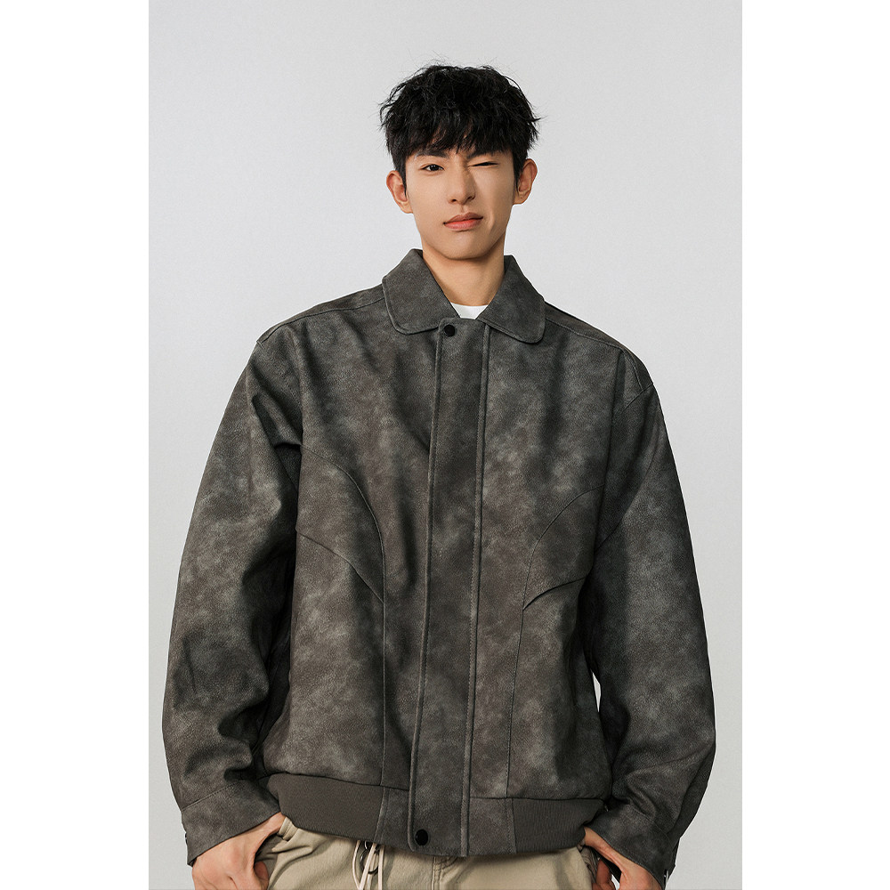 A440-JK8926-P85春季复古水洗短款皮衣高街，男装皮衣，电商A440