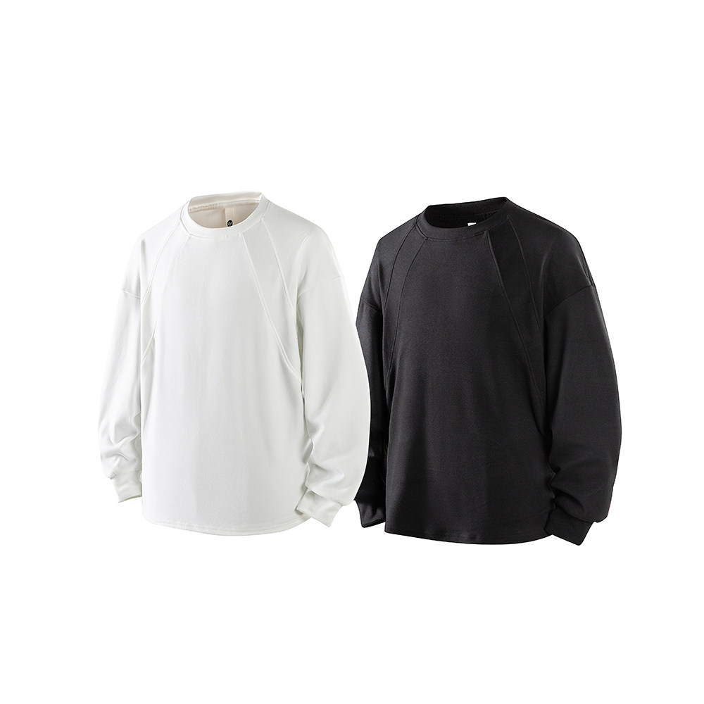 A440-DR021-P18冬季简约圆领德绒长袖T恤，男装T恤，电商A440