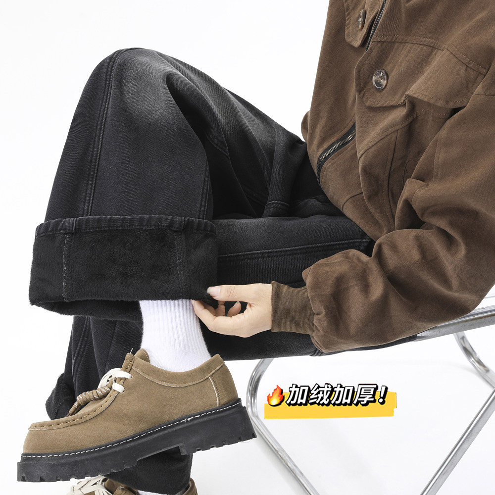 A440-K325加绒-P60冬季加绒-弯刀直筒牛仔裤,男装牛仔裤,电商A440