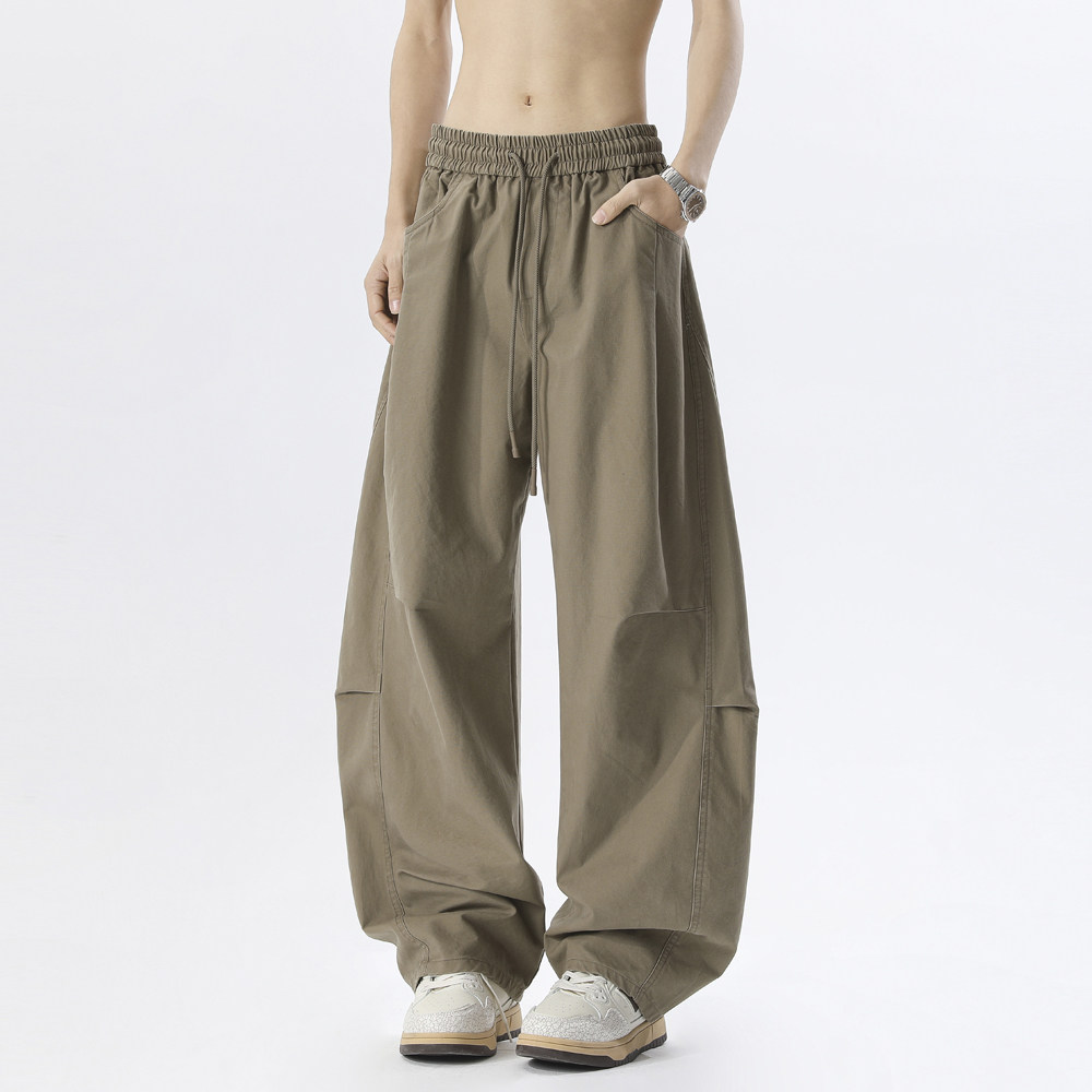 A440-G051-特P48纯棉褶皱弯刀休闲裤，男装休闲裤，电商A440