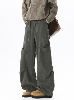 A440-K520-特P58 重工水洗棉布工装休闲裤