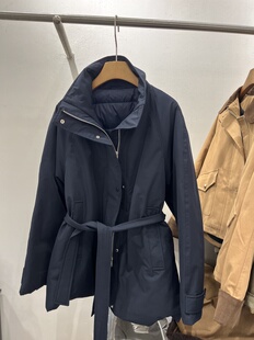 欧洲站2025新款冬季90白鹅绒羽绒服女中长款收腰显瘦风衣外套加厚