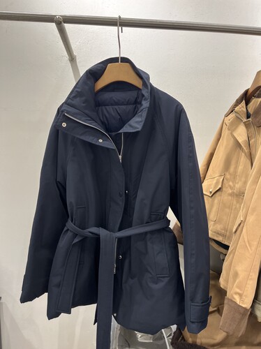 中长款鹅绒羽绒服风衣收腰显瘦