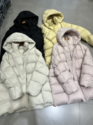 欧洲站欧货2025新款冬季90白鹅绒羽绒服女中长款保暖休闲外套加厚