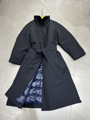 藏青色鹅绒服风衣外套羽绒服