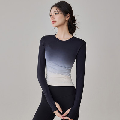 高级感运动上衣女渐变色时尚长袖