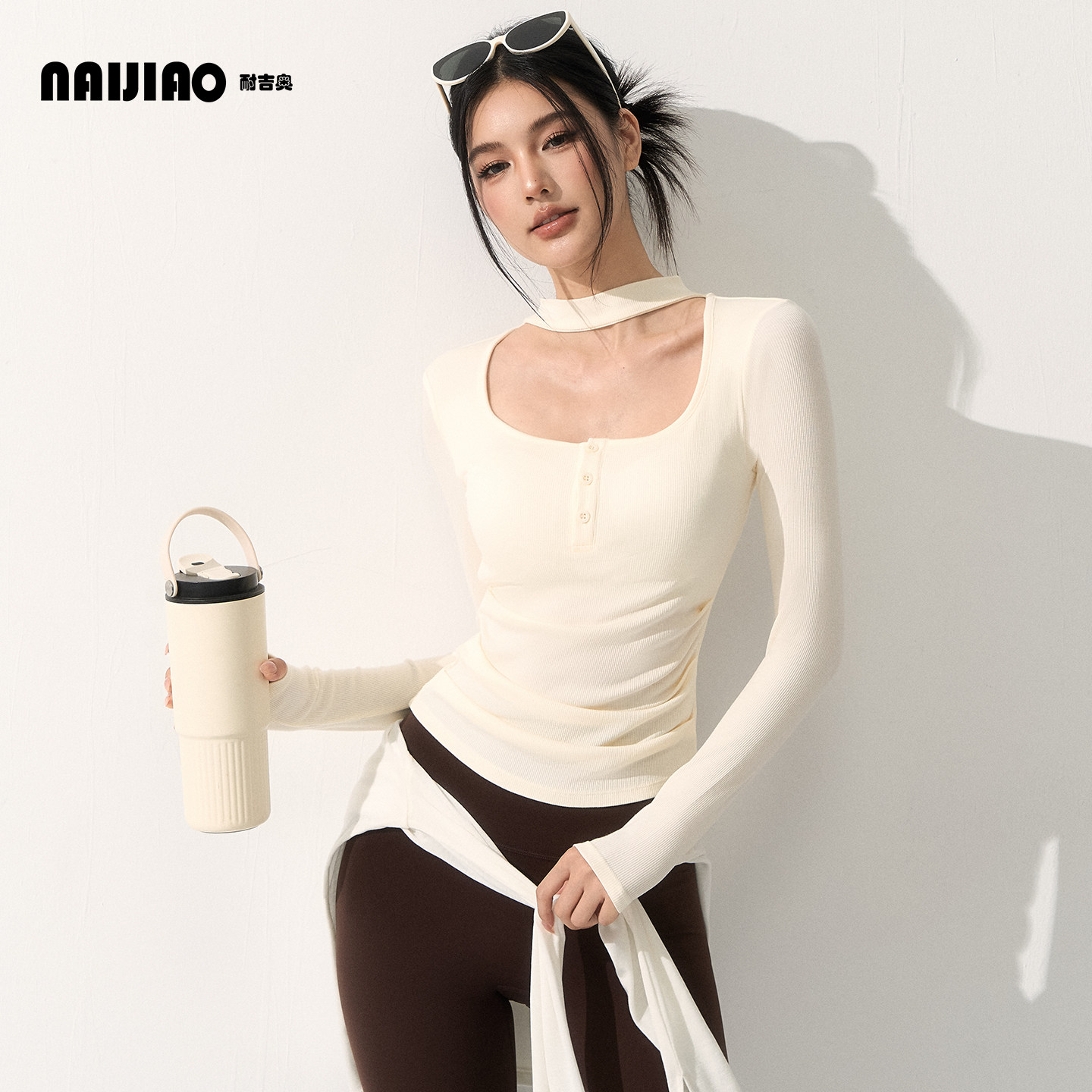 耐吉奥高颜值瑜伽上衣女带胸垫2025新款时尚运动穿搭健身服长袖秋,运动服/休闲服装,健身衣,淘宝优惠券,粉丝福利购,淘宝优惠卷