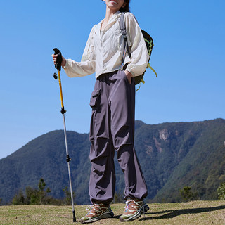 户外运动长裤女宽松跑步健身束脚工装裤登山训练透气休闲卫裤夏季