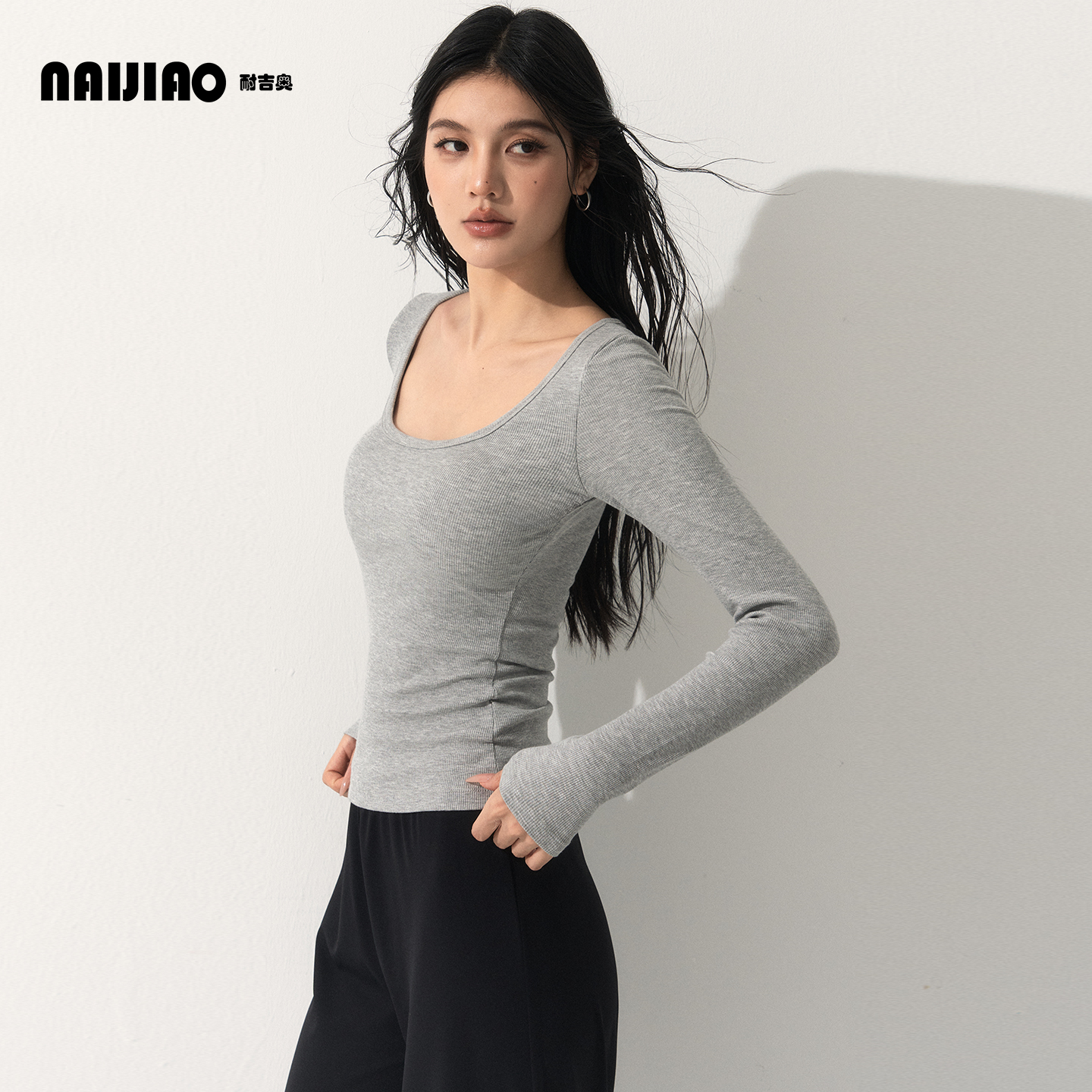 耐吉奥长袖修身针织打底运动T恤
