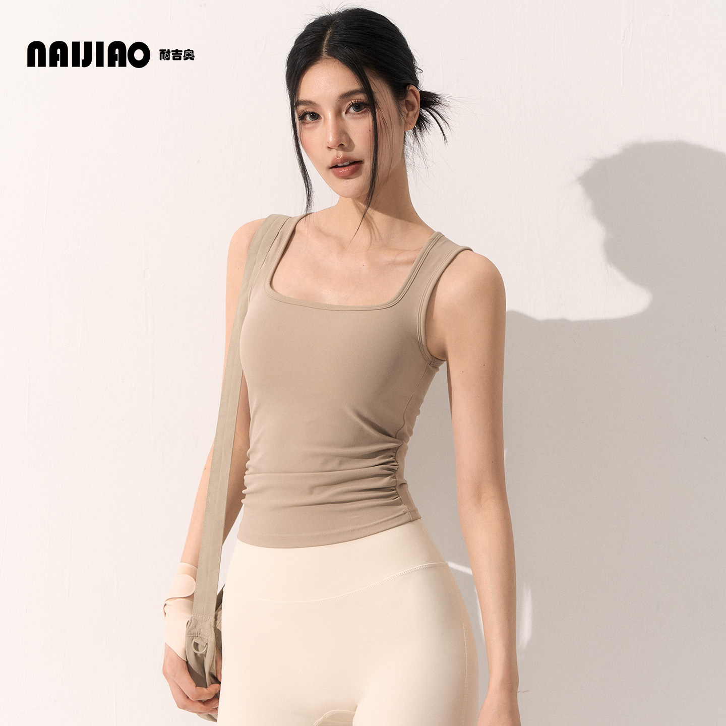 耐吉奥运动背心女一体式固定杯紧身基础款内搭跑步瑜伽健身衣无袖,运动服/休闲服装,运动背心,淘宝优惠券,粉丝福利购,淘宝优惠卷