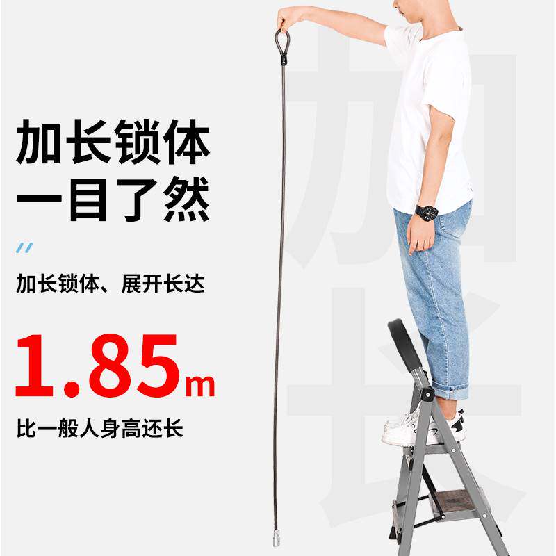 西骑者自行车锁防盗钢缆锁便携单车链子锁公路山地车锁加长缆绳锁