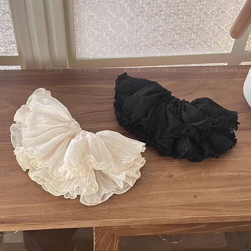 千层裙摆皱皱发夹马尾夹新款