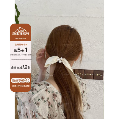 自带温柔~不对称飘带蝴蝶结发圈